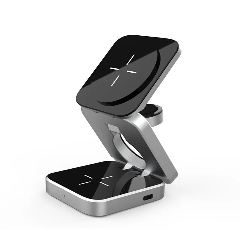 3-in-1 Foldable Wireless Charger | Magnetic Dock for iPhone, AirPods & Watch
