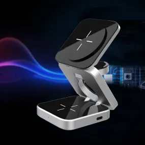 3-in-1 Foldable Wireless Charger | Magnetic Dock for iPhone, AirPods & Watch