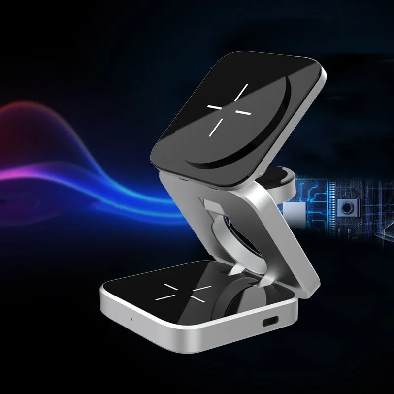 3-in-1 Foldable Wireless Charger | Magnetic Dock for iPhone, AirPods & Watch