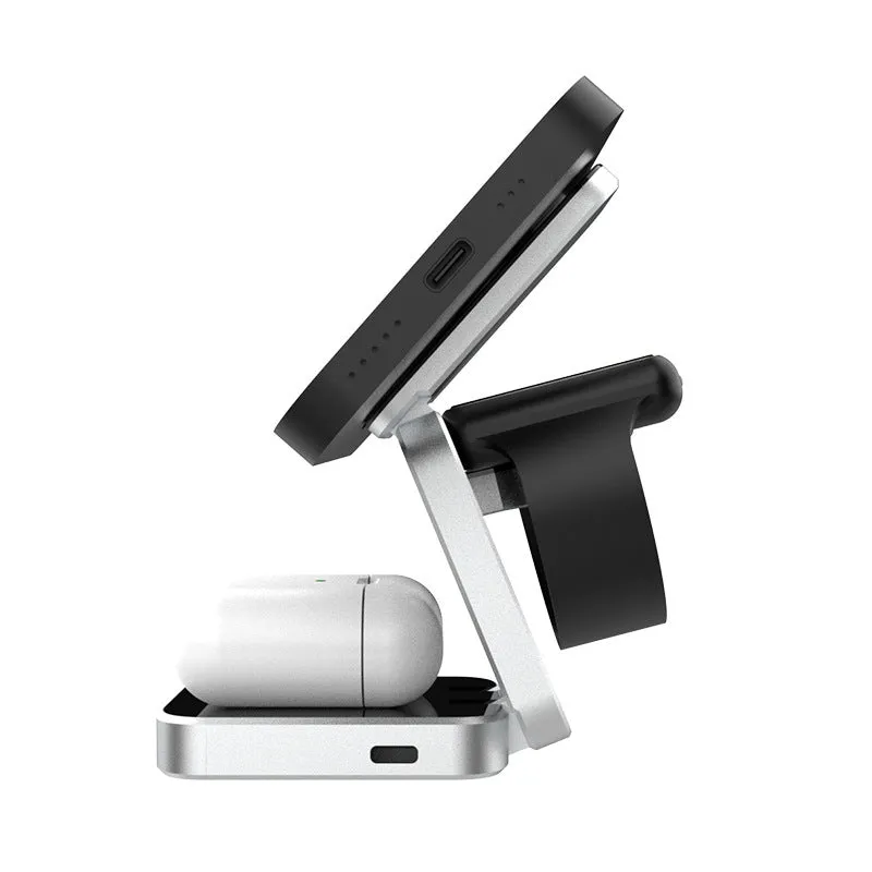 3-in-1 Foldable Wireless Charger | Magnetic Dock for iPhone, AirPods & Watch