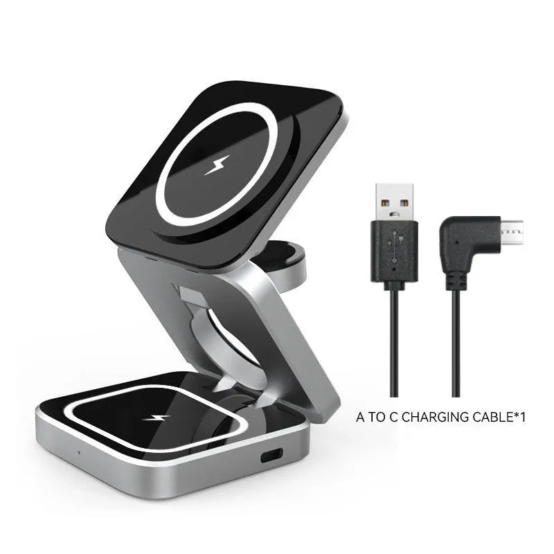 3-in-1 Foldable Wireless Charger | Magnetic Dock for iPhone, AirPods & Watch