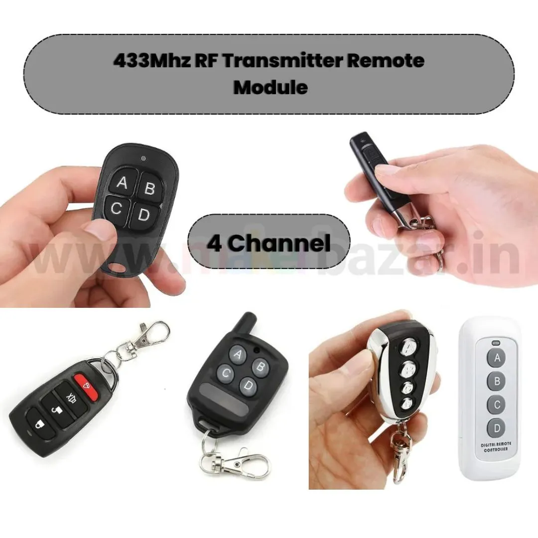 433Mhz 4-Channel RF Transmitter Remote Module