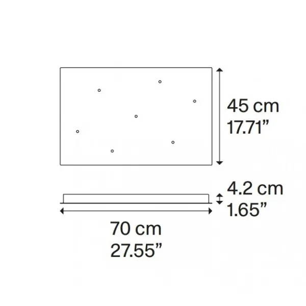 7 Lights Rectangular Cluster