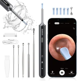 ACEKOOL Ear Wax Remover, 1080P FHD Wireless Ear Wax Removal Kit WiFi Ear Cleaner Camera with 6 LED Lights, 3.5mm Visual Ear Otoscope for Adults, Kids & Pets