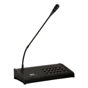 Ahuja Paging Microphone Console 12 Zone w/ 16" Gooseneck - APM201RM