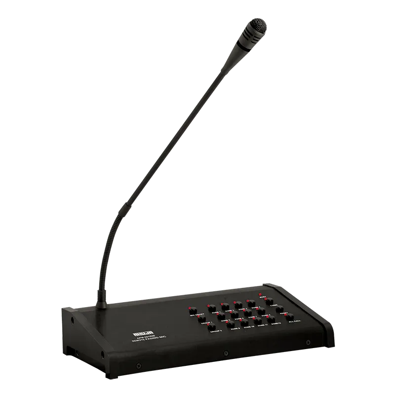 Ahuja Paging Microphone Console 12 Zone w/ 16" Gooseneck - APM201RM