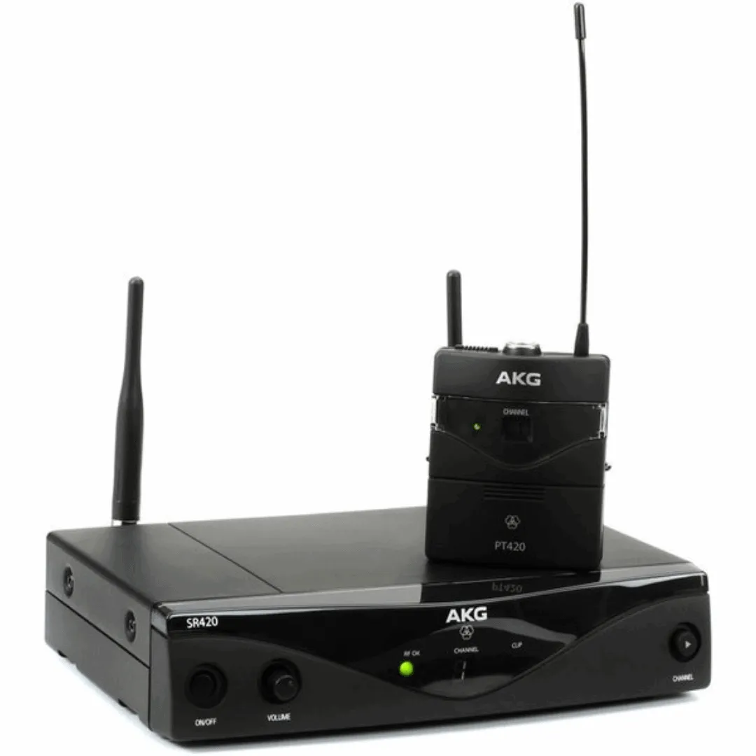 AKG WMS420 Presenter Set Band U2 Professional Wireless Microphone System, Lavalier Mic, 614 - 630 MHz (WMS-420 / WMS 420)