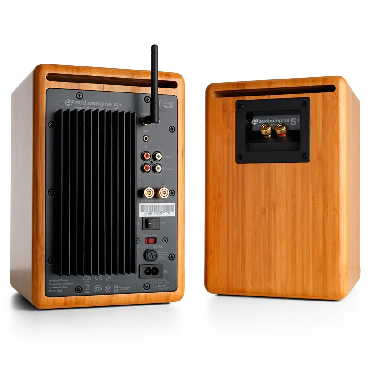 Audioengine A5  Bluetooth Wireless Powered Bookshelf Speakers - Pair (Bamboo)