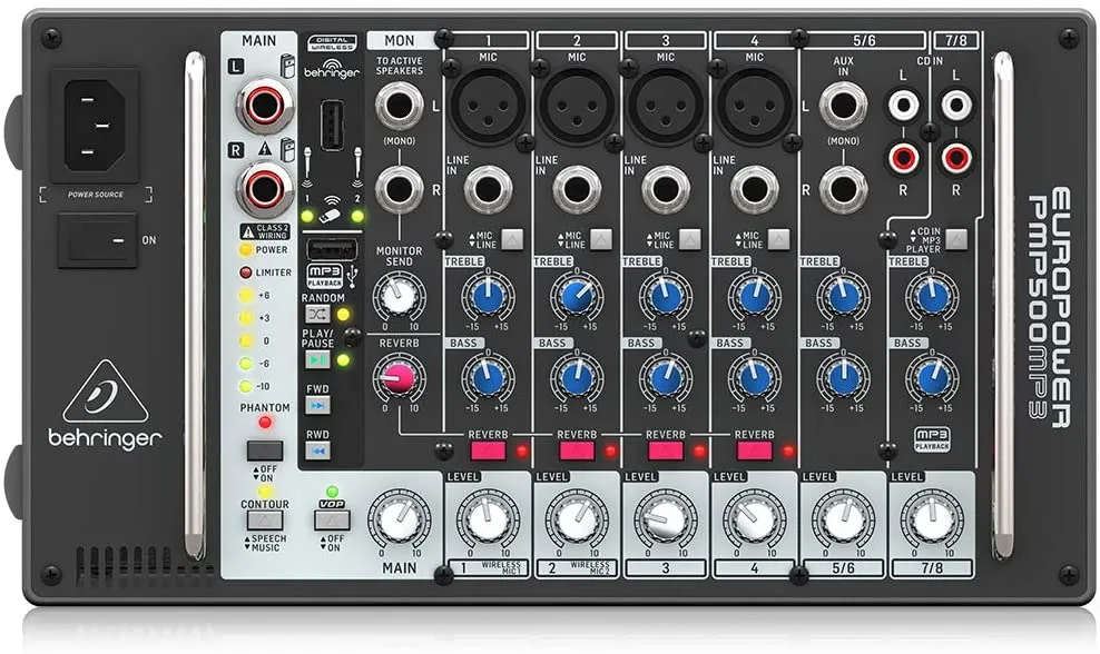 Behringer Europower PMP500MP3 8-channel 500W Powered Mixer