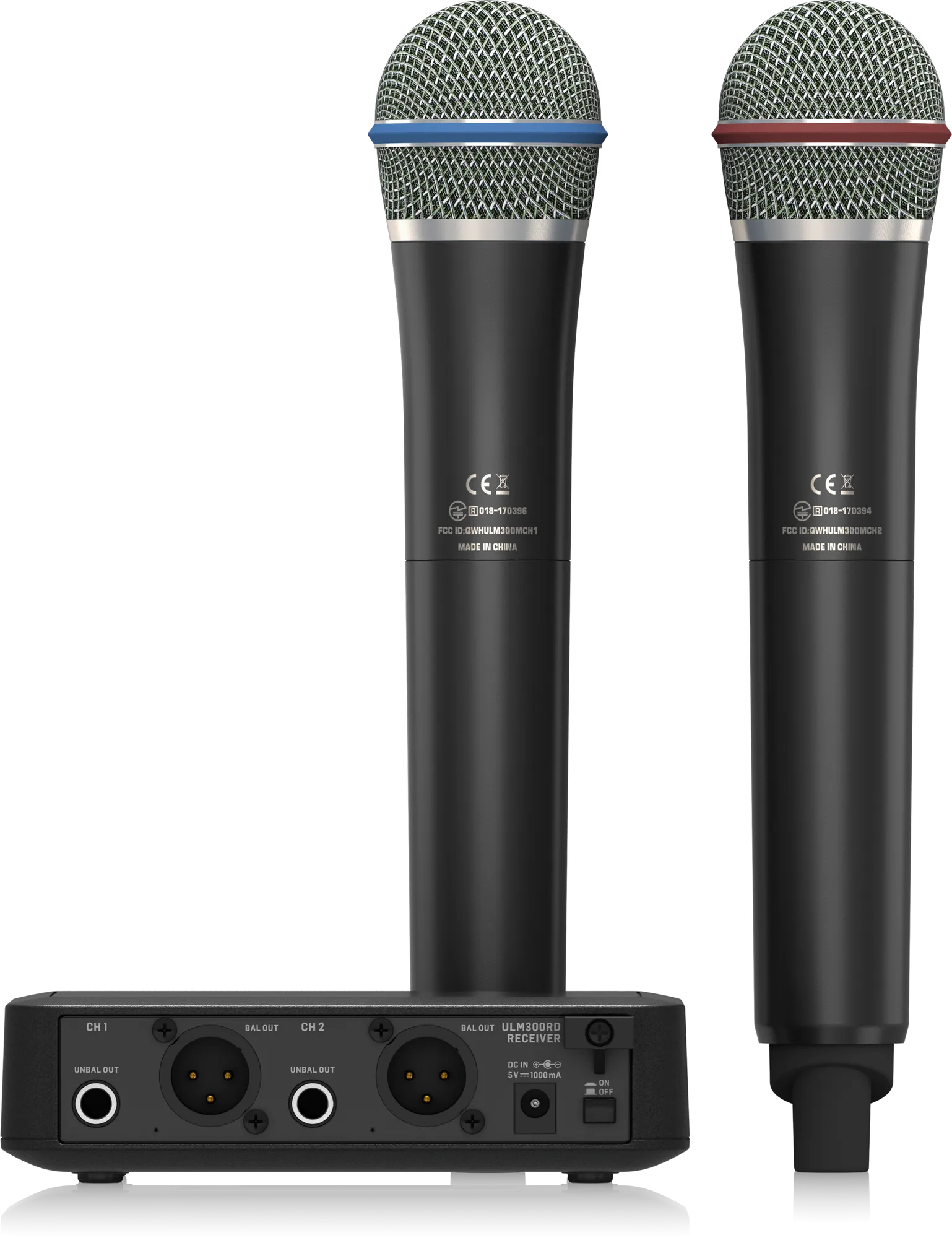 Behringer ULTRALINK ULM302MIC  High-Performance 2.4 GHz Digital Wireless System with 2 Handheld Microphones and Receiver