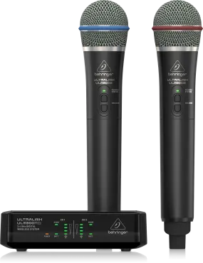 Behringer ULTRALINK ULM302MIC  High-Performance 2.4 GHz Digital Wireless System with 2 Handheld Microphones and Receiver