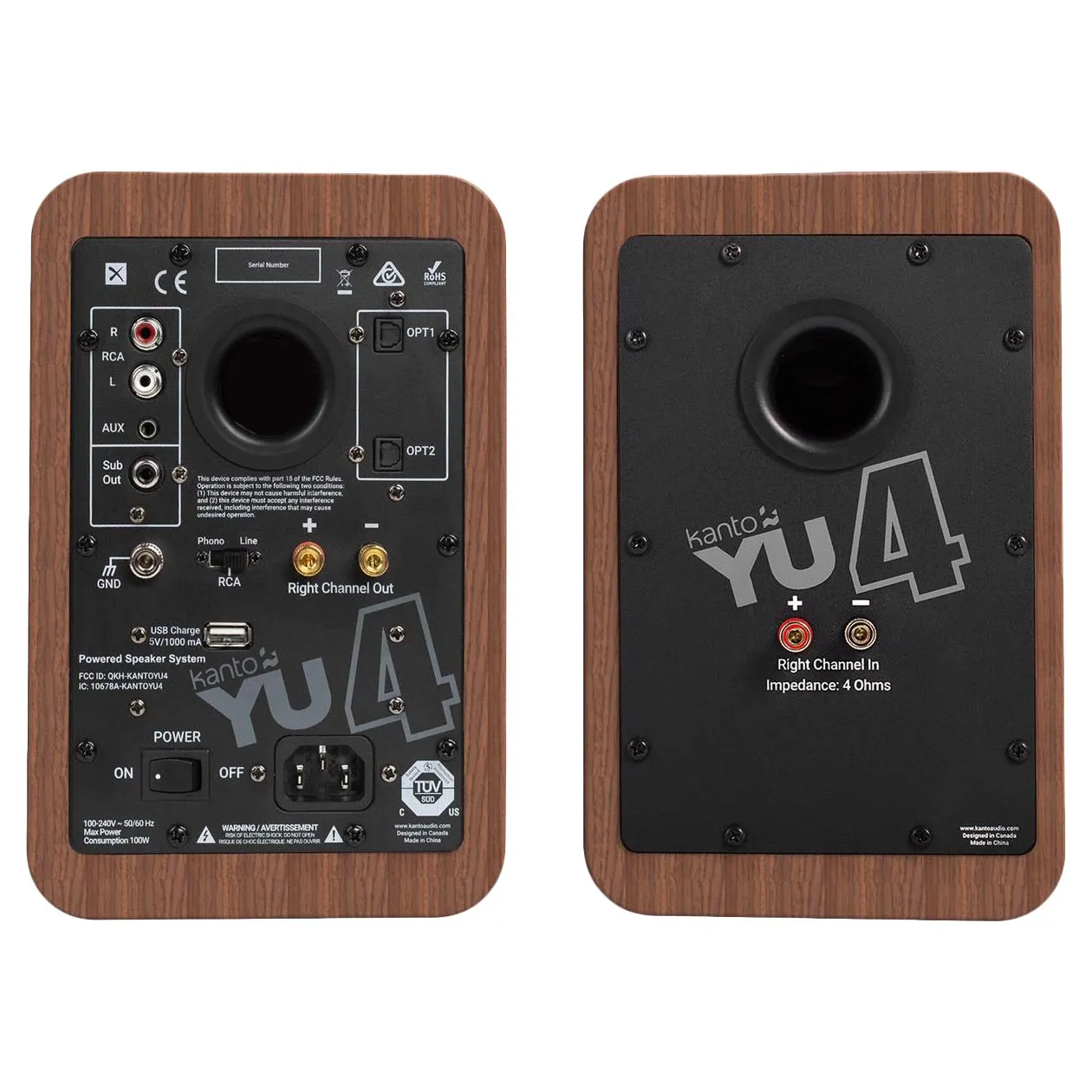 Bookshelf speakers Kanto YU4, 2 pcs, walnut
