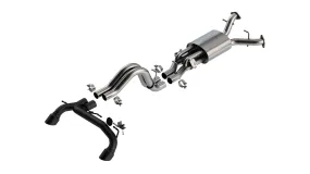BORLA 140934CB Exhaust system Cat-Back 2.75" ATAK, Tip: 4" RD RL AC SR, Black coated tail pipes for FORD Bronco Raptor 3.0L V6 Turbo AT 2 4WD 2022-2024