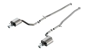 BORLA 140956 Exhaust system Cat-Back S-Type 2.25" S OV RL AC SR TIP: 4.25" X 3.50" OV X 6.95" Polished T-304 Stainless Steel for LEXUS IS200T 2016-2017 /IS300 2018-2024