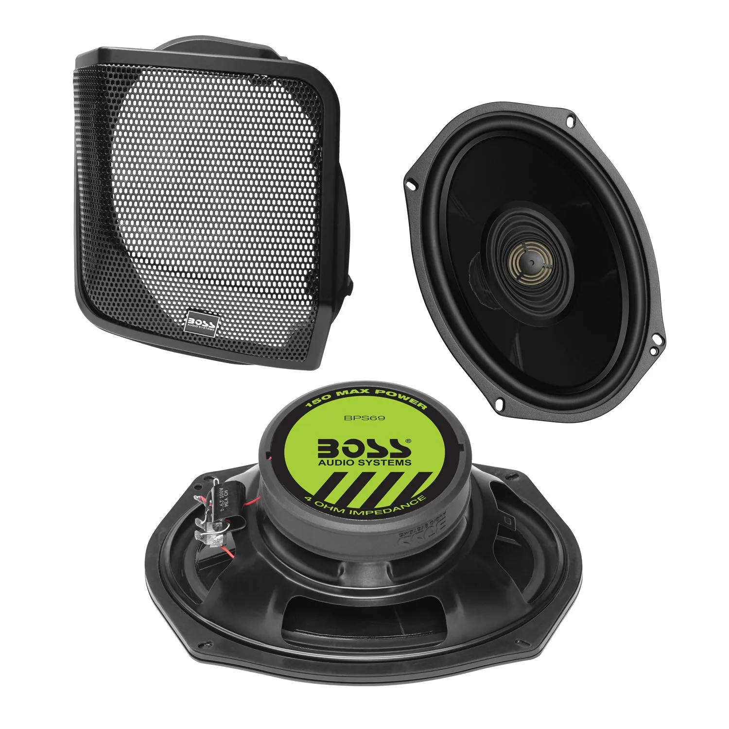 Boss Audio Saddlebag Speaker Kit for 1998 and newer Harley Davidson Road Glide, Street Glide, and Electra