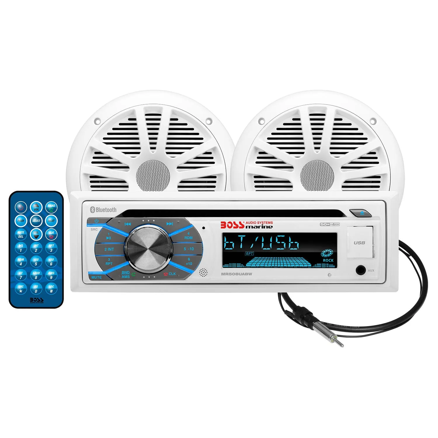 Boss MCK508WB.6 - This package has MR508UABW, MR6W, MRANT10, Single-DIN, CD/MP3 Player Detach Panel Bluetooth