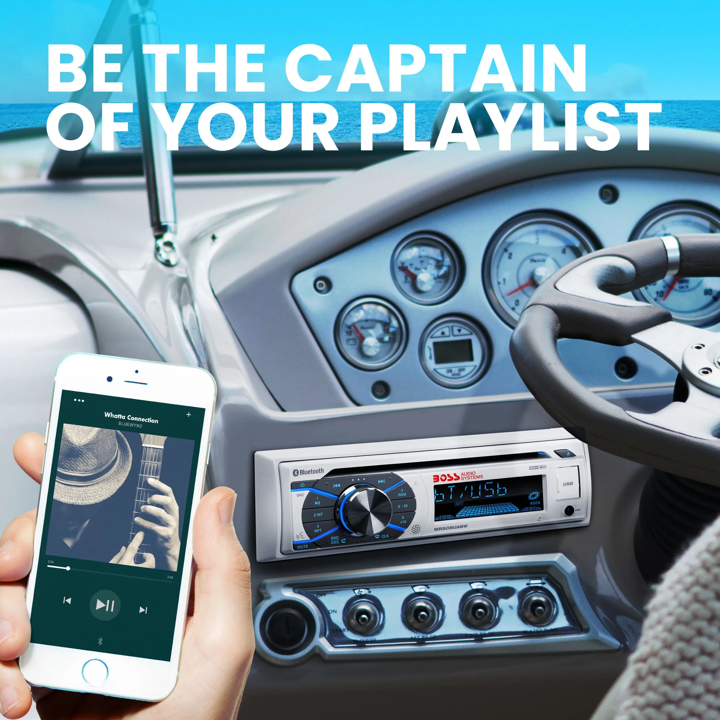Boss MCK508WB.6 - This package has MR508UABW, MR6W, MRANT10, Single-DIN, CD/MP3 Player Detach Panel Bluetooth