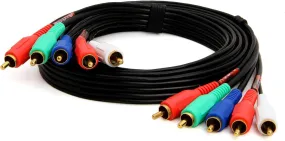 Cmple 5-RCA Male to 5RCA Male RGB Component Audio Video Cable for HDTV - Gold Plated RCA to RCA - 6 Feet, Black