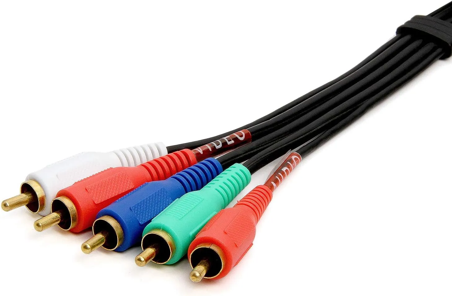 Cmple 5-RCA Male to 5RCA Male RGB Component Audio Video Cable for HDTV - Gold Plated RCA to RCA - 6 Feet, Black