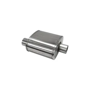 Corsa Pro Series Muffler - 2.5 in Offset Inlet - 2.5 in Center Outlet - 10 x 11 x 6.25 in Oval Body - 16 in Long - Stainless