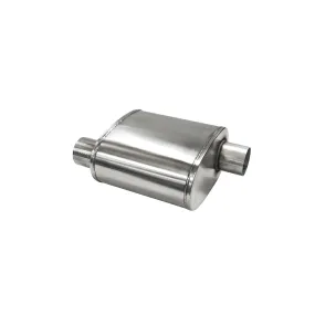 Corsa Pro Series Muffler - 2.5 in Offset Inlet - 2.5 in Offset Outlet - 10 x 11 x 6.25 in Oval Body - 16 in Long - Stainless