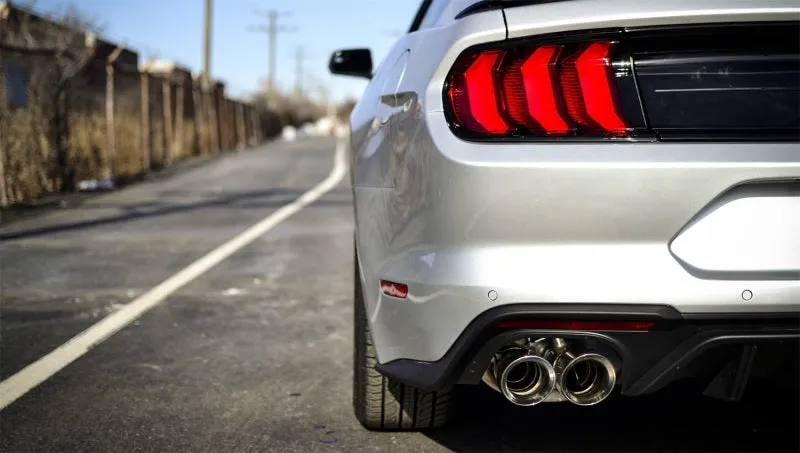 Corsa Sport Axle-Back Exhaust System - 3 in Diameter - Dual Rear Exit - Dual 4 in Black Tips - Ford Coyote - Ford Mustang 2018-21 21002BLK