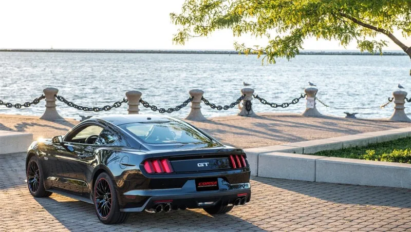 Corsa Xtreme Cat-Back Exhaust System - 3 in Diameter - Twin 4 in Dual Tips - Black Pro-Series Tips - 5.0 L - GT - Fastback - Ford Mustang 2015-17