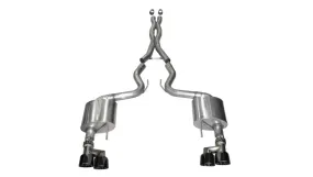 Corsa Xtreme Cat-Back Exhaust System - 3 in Diameter - Twin 4 in Dual Tips - Black Pro-Series Tips - 5.0 L - GT - Fastback - Ford Mustang 2015-17