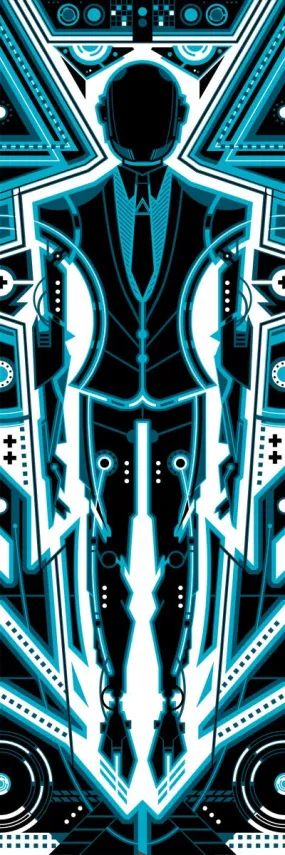 Daft Punk Tron 1 Glow in the Dark GID Silkscreen Print by Ron Guyatt