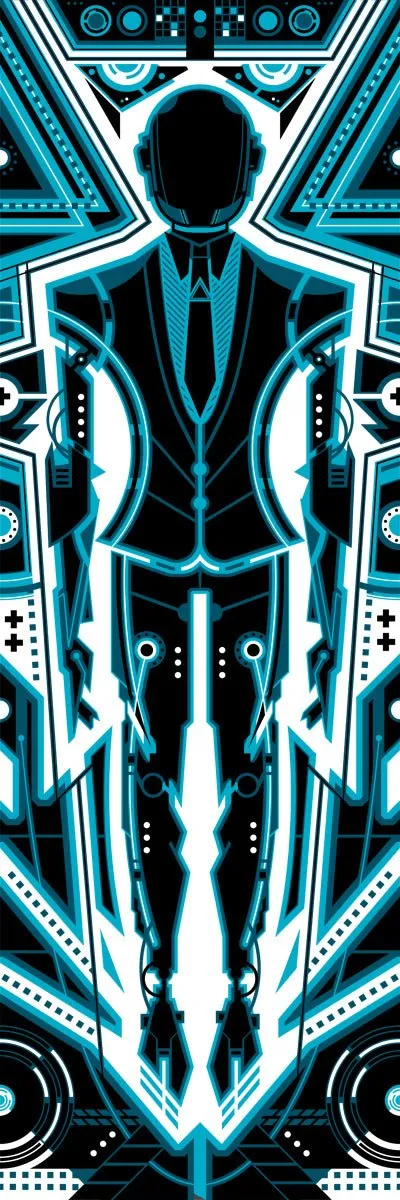 Daft Punk Tron 1 Glow in the Dark GID Silkscreen Print by Ron Guyatt