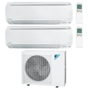 Daikin 2-Zone Wall Mounted Ductless Mini-Split 48000 BTU Heat Pump Air Conditioner 18k   24k - 20.6 SEER2