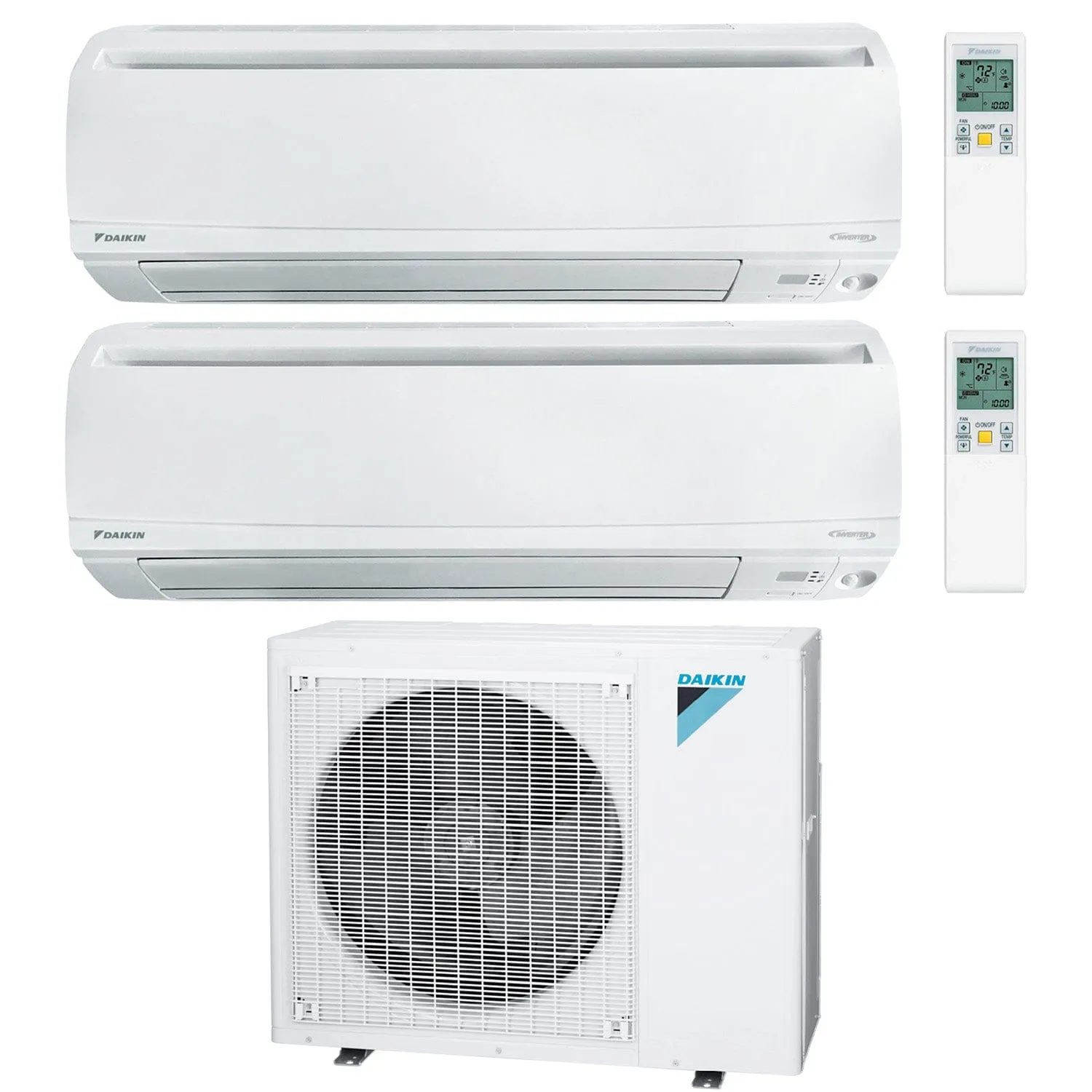 Daikin 2-Zone Wall Mounted Ductless Mini-Split 48000 BTU Heat Pump Air Conditioner 18k   24k - 20.6 SEER2