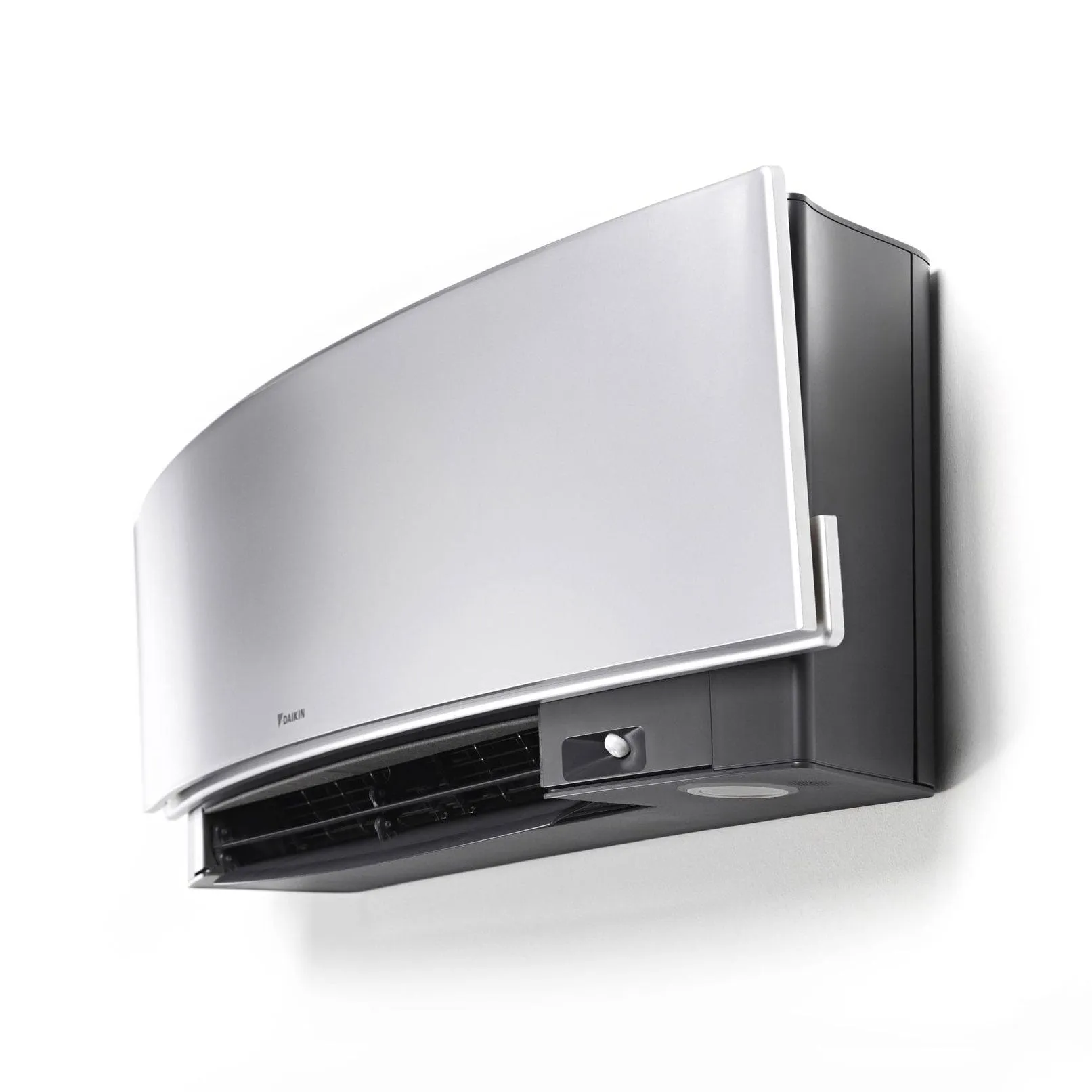 Daikin 2-Zone Wall Mounted Hyper Heat Emura Silver Ductless Mini-Split 18000 BTU Heat Pump Air Conditioner 12k   12k - 16 SEER2