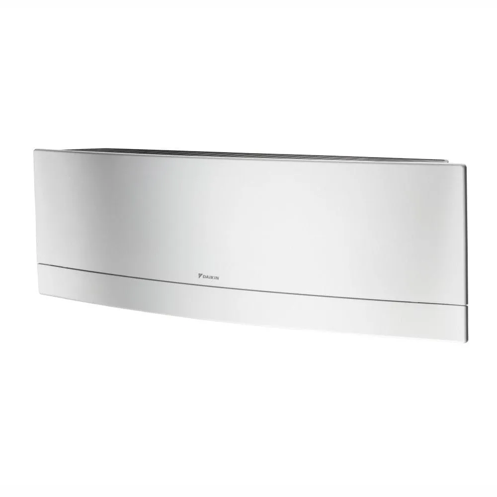 Daikin 2-Zone Wall Mounted Hyper Heat Emura Silver Ductless Mini-Split 18000 BTU Heat Pump Air Conditioner 12k   12k - 16 SEER2