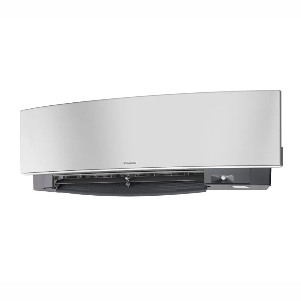 Daikin 2-Zone Wall Mounted Hyper Heat Emura Silver Ductless Mini-Split 18000 BTU Heat Pump Air Conditioner 12k   12k - 16 SEER2