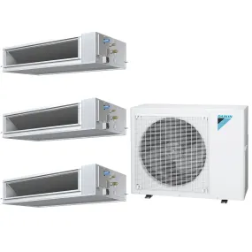Daikin 3-Zone Concealed Ducted Mini-Split 48000 BTU Heat Pump Air Conditioner 15k   18k   18k - 14.5 SEER2