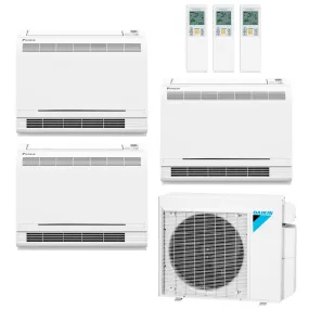 Daikin 3-Zone Floor Standing Ductless Mini-Split 24000 BTU Heat Pump Air Conditioner 9k   9k   18k - 18 SEER2