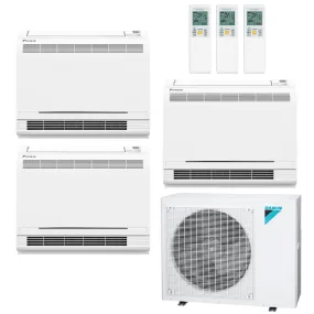 Daikin 3-Zone Floor Standing Hyper Heat Ductless Mini-Split 36000 BTU Heat Pump Air Conditioner 12k   18k   18k - 20 SEER2