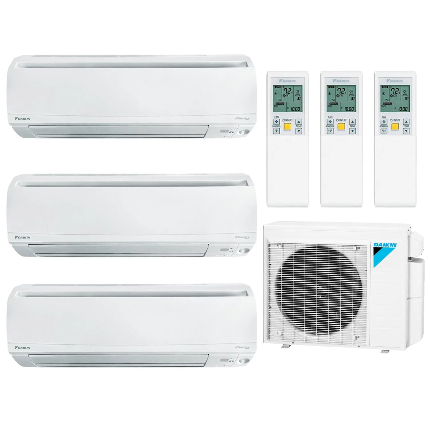 Daikin 3-Zone Wall Mounted Ductless Hyper Heat Mini-Split 24000 BTU Heat Pump Air Conditioner 9k   15k   15k - 18 SEER2