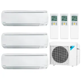 Daikin 3-Zone Wall Mounted Ductless Hyper Heat Mini-Split 24000 BTU Heat Pump Air Conditioner 9k   15k   15k - 18 SEER2