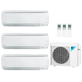 Daikin 3-Zone Wall Mounted Ductless Mini-Split 24000 BTU Heat Pump Air Conditioner 7k   9k   15k - 18 SEER2