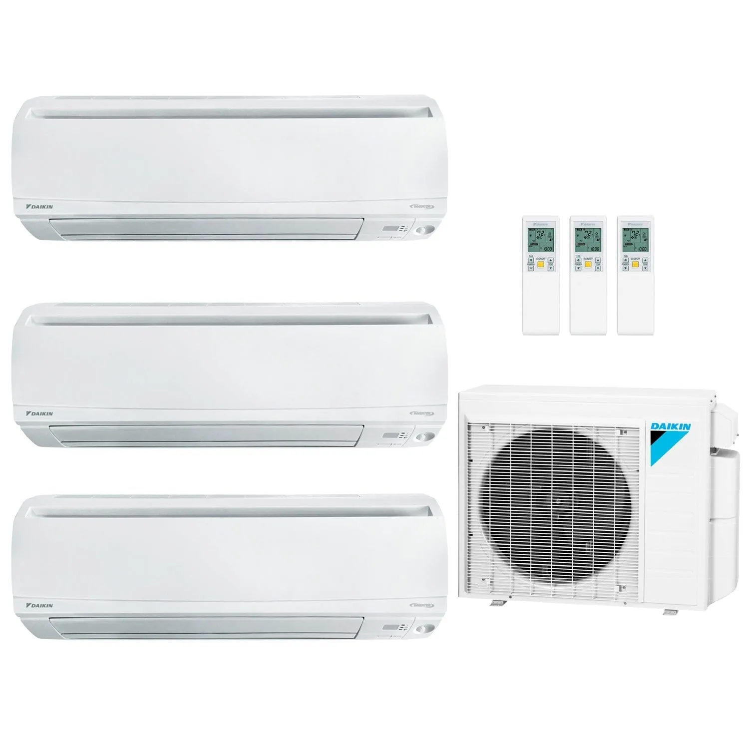 Daikin 3-Zone Wall Mounted Ductless Mini-Split 24000 BTU Heat Pump Air Conditioner 7k   9k   15k - 18 SEER2