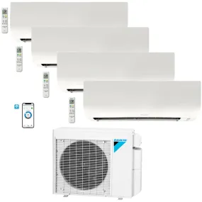 Daikin 4-Zone Wall Mounted Ductless Mini-Split 36,000 BTU Heat Pump Air Conditioner 7k 7k 7k 7k - 20 SEER2 R32 Wi-Fi Enabled