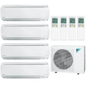 Daikin 4-Zone Wall Mounted Ductless Mini-Split 48000 BTU Heat Pump Air Conditioner  9k   12k   15k   15k - 20.6 SEER2