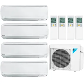 Daikin 4-Zone Wall Mounted Hyper Heat Ductless Mini-Split 36000 BTU Heat Pump Air Conditioner 9k   9k   9k   18k - 20 SEER2