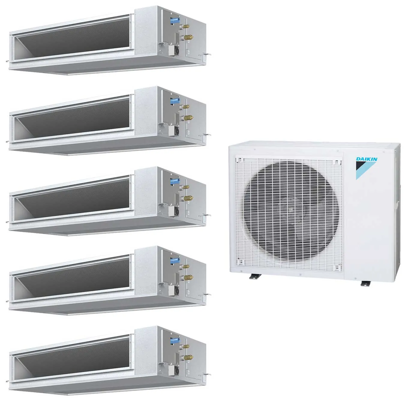 Daikin 5-Zone Concealed Ducted Mini-Split 48000 BTU Heat Pump Air Conditioner 9k   9k   9k   9k   9k - 14.5 SEER2