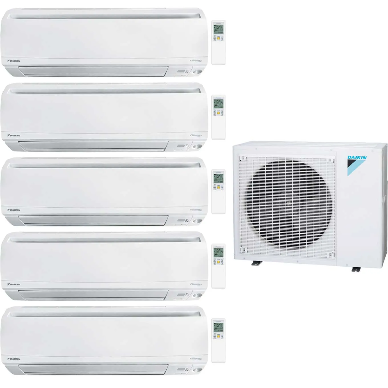 Daikin 5-Zone Wall Mounted Ductless Mini-Split 48000 BTU Heat Pump Air Conditioner 7k   7k   7k   9k   12k - 20.6 SEER2