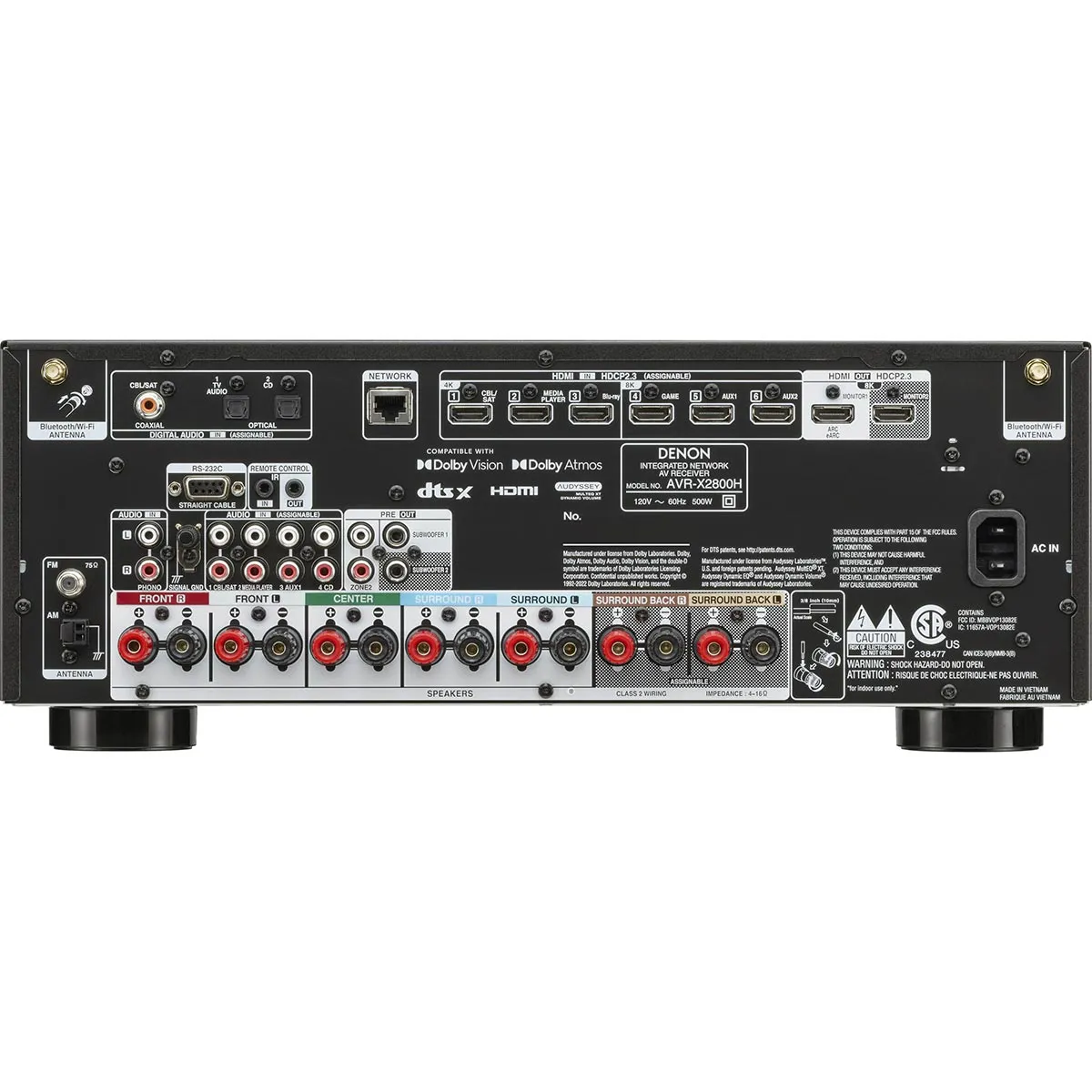 Denon AVR-X2800H 7.2-Channel Home Theater Receiver