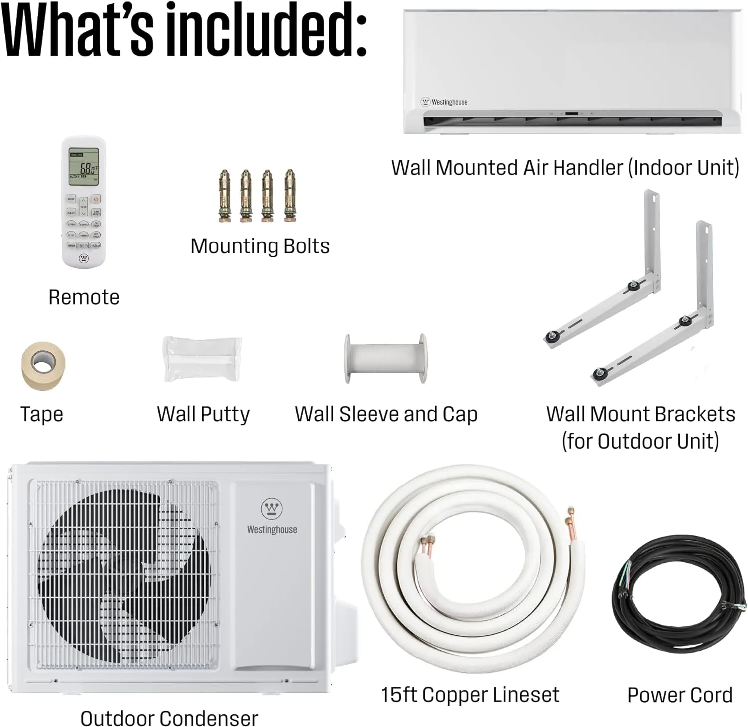 Ductless Mini-Split AC System & Heat Pump 115V, 9,000 BTU, 18.5 SEER2