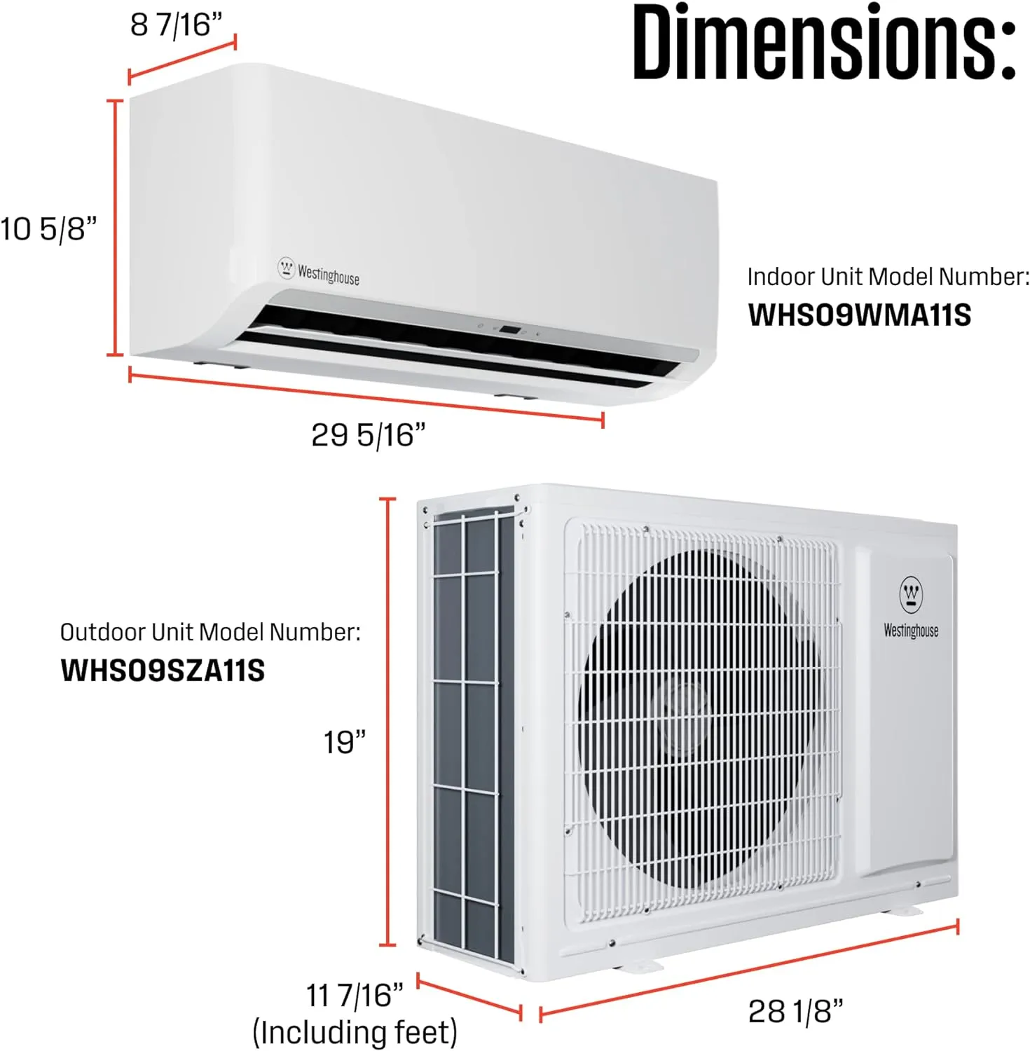 Ductless Mini-Split AC System & Heat Pump 115V, 9,000 BTU, 18.5 SEER2